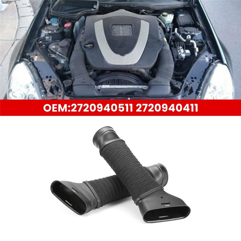 1Pair Left+Right Engine Intake Tube Inlet Air Pipe For Mercedes Benz SLK300 R171 2720940511 2720940411-A87Q
