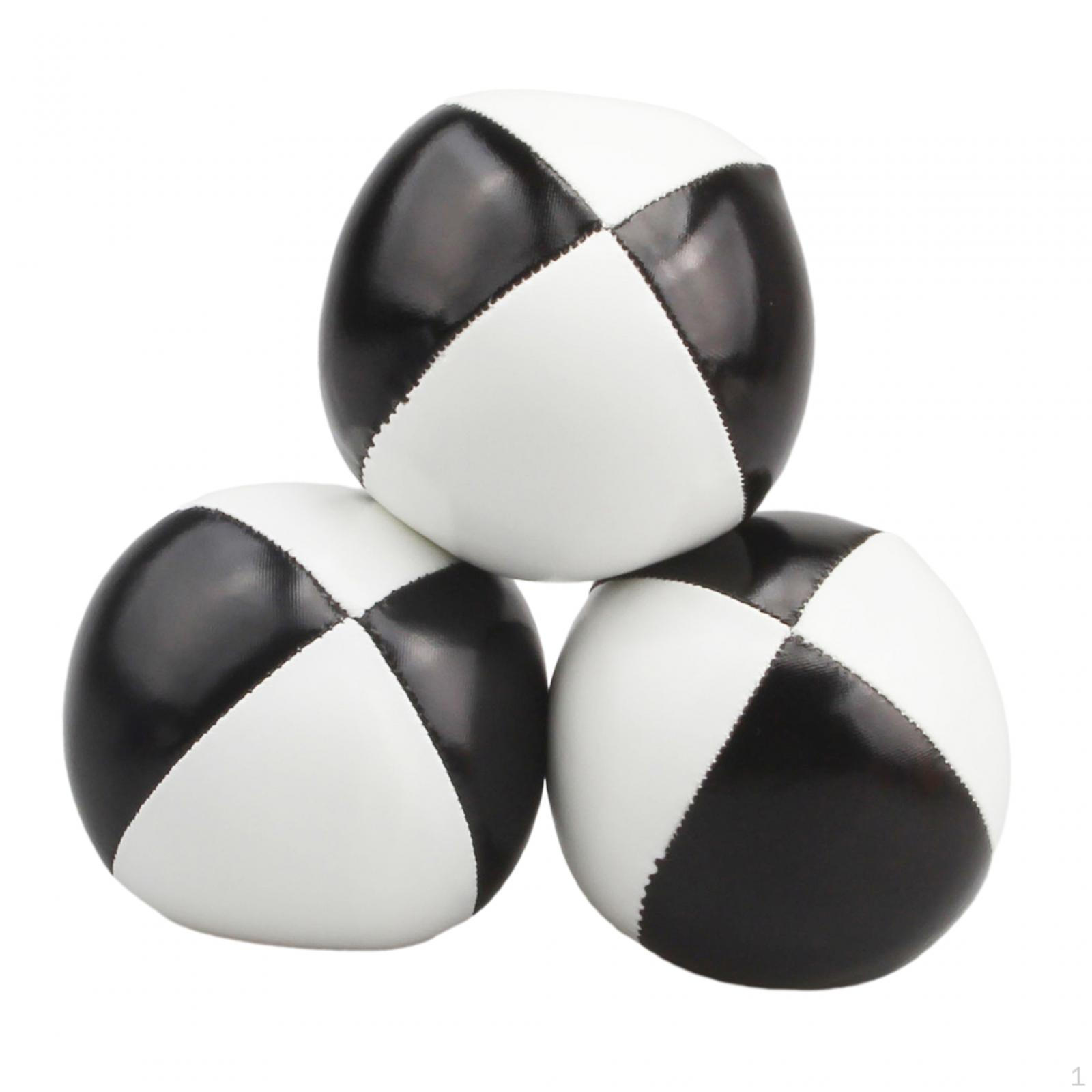 

3 шт. Мячи для жонглирования, мячи для жонглирования, цветной портативный с сетчатой сумкой, игрушка для броска рукой black and white