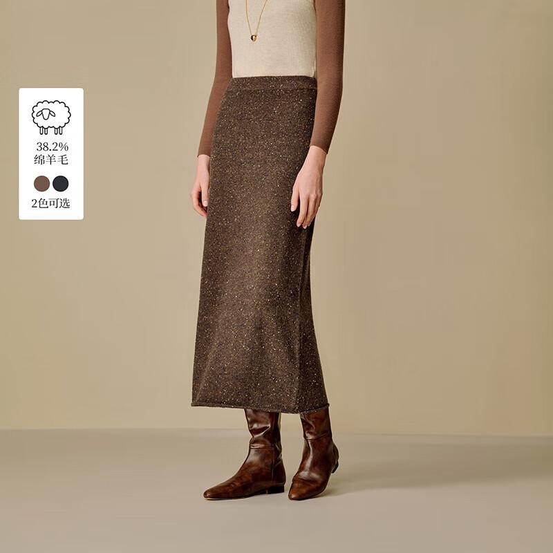 

Inman Speckled Wool Blend A-Line Midi Skirt S