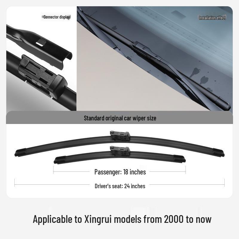 Silent Frameless Wiper Blades for Geely Xingrui - Automotive Accessories with Special Rubber Strip