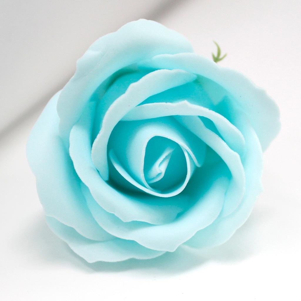 Soap Flowers Medium Rose Baby Blue 10 Pieces