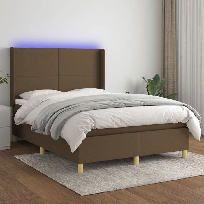 VidaXL Sommier à Lattes de Lit avec Matelas et LED, Lit Rembourré, Lit Double, Lit Adulte de Chambre à Coucher Intérieur, 3138720