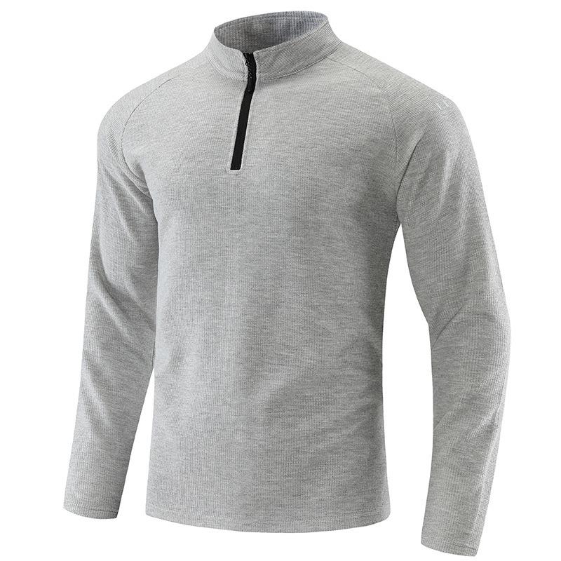 

Spring and Autumn Half Zipper Boy Long Sleeve T-shirt Men Outdoor Sports and Casual Top Men 3XL