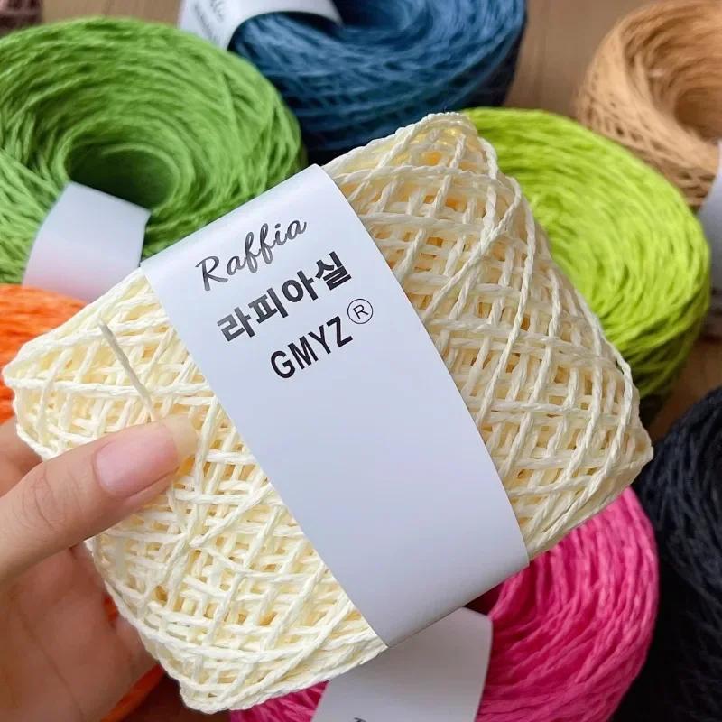 80g Farben Raffiagarn Flauschig Natur Doppelfädiges Raffiagarn Häkelhut Spezialgarn Sommerhut Gehäkeltes Häkelgarn Papyroidgarn