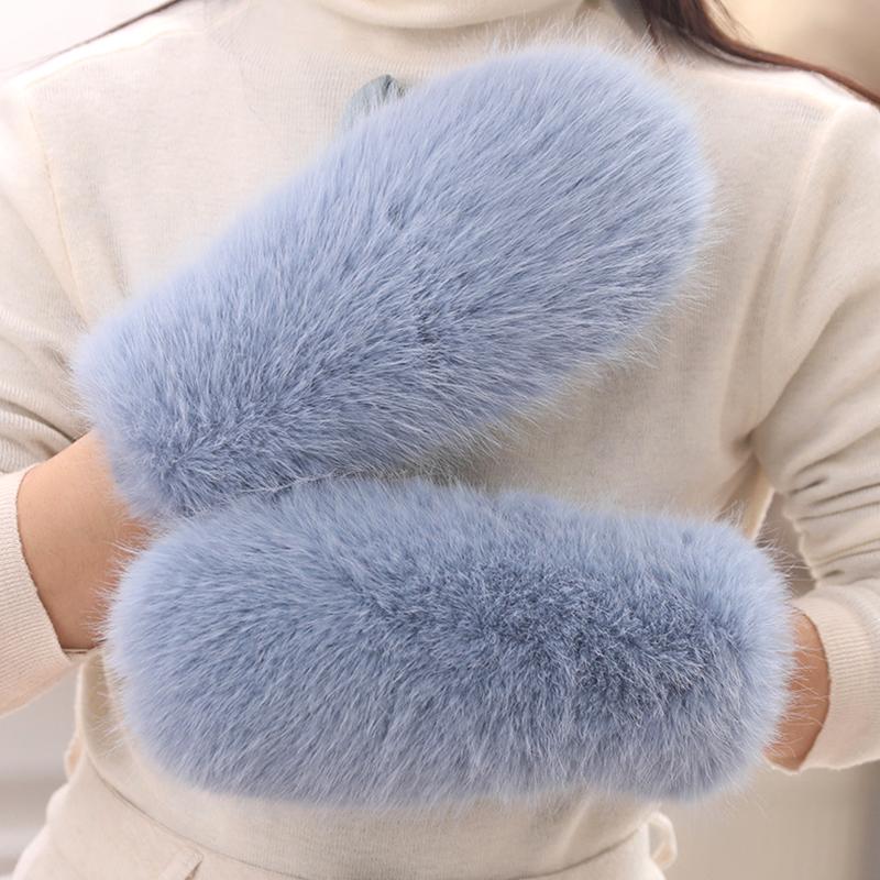 

1 пара однотонных варежек для любителей активного отдыха, утолщенные, удобные, из плюшевого материала, универсальные, теплые, на флисовой подкладке, милые, многоцветные