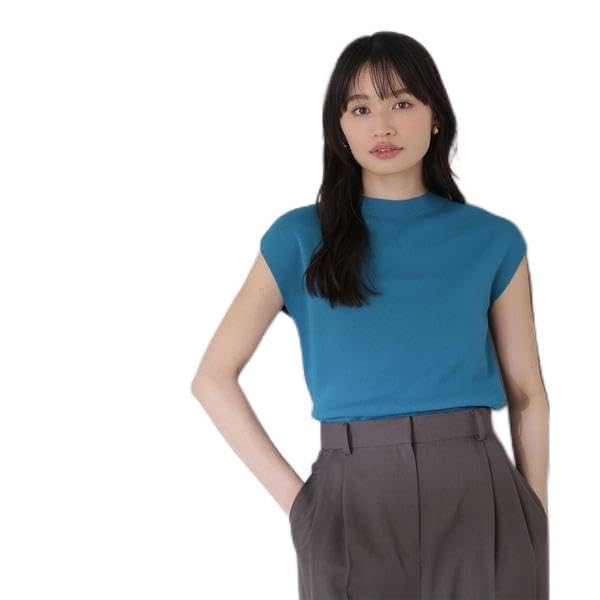 Natural Beauty Basics Mock Neck Sea from the Basic Series Women's Sweater, Green, All-Knit