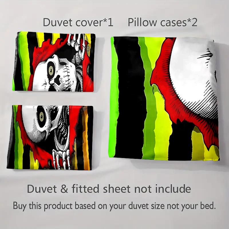 Skull with stripes Bedding Duvet cover sets Duvet covers Pillowcases gifts (1 * Duvet Cover 2 * Pillowcases, without duvet insert)