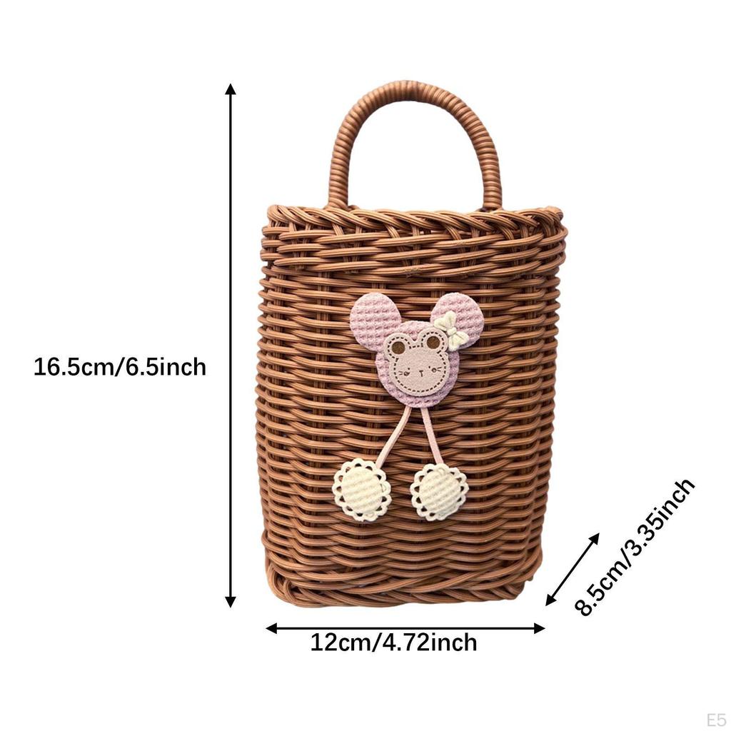 Hanging Basket Wall Mounted Storage Woven Sundries Multifunction Decorative Hand