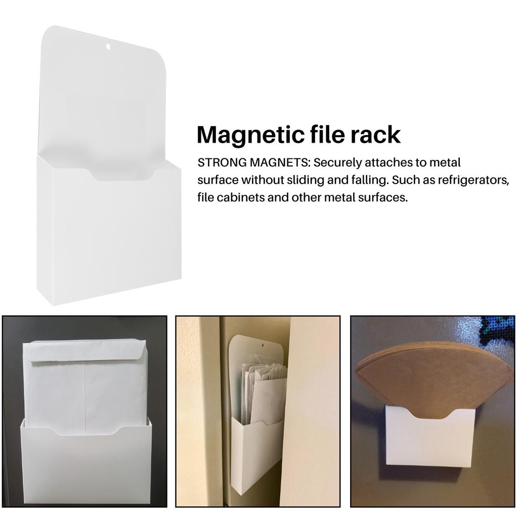 BHBL Magnetic File Holder - Magnetic Paper Holder, Pocket Organizer Supplies Storage Mail Organizer for ,Letter