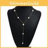 Trendy Pearl Necklace For Women With Electroplated Alloy And Water Wave Chain For Office And Leisure