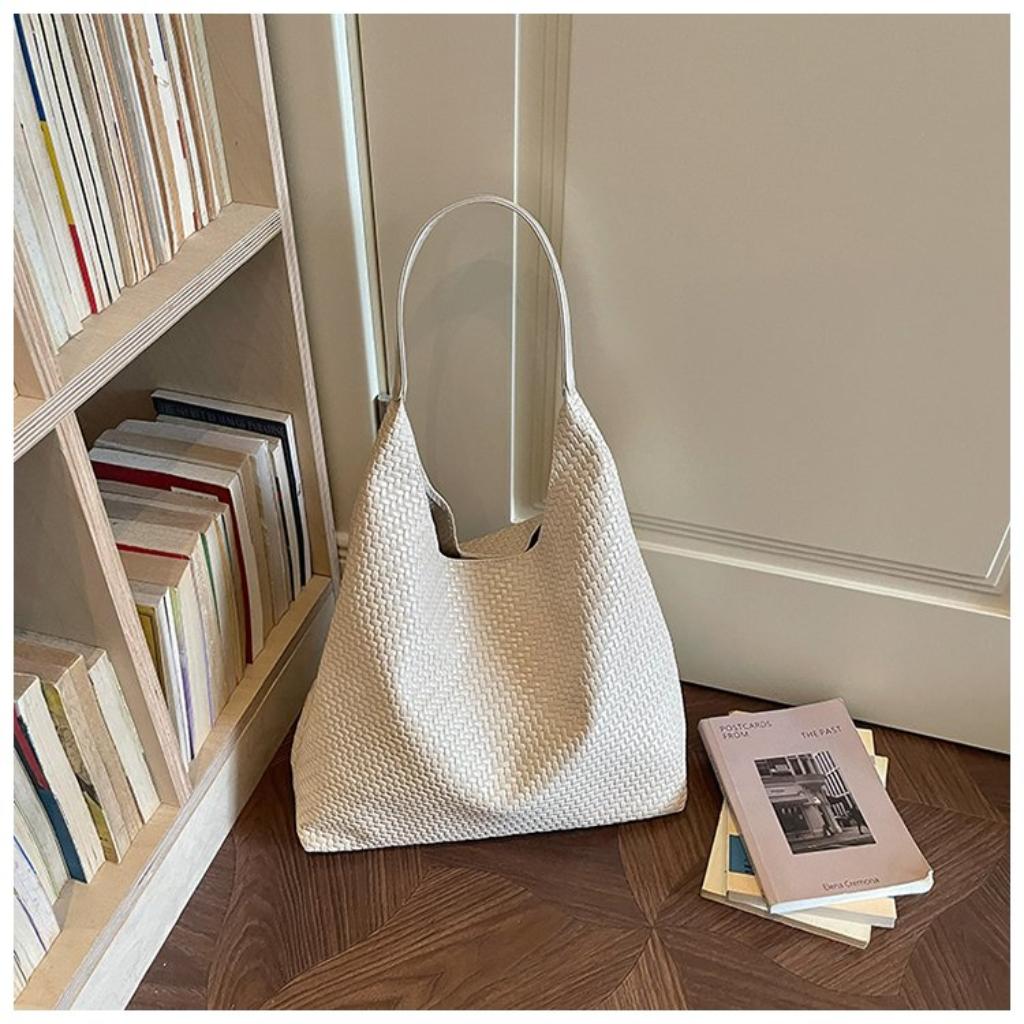 Xeie Thuk Tote Bag Women PU Woven Shoulder Daily