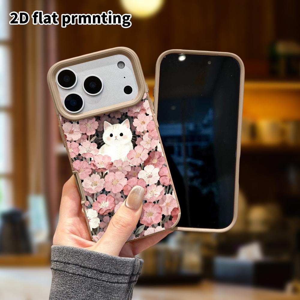 Phone Case: Lambskin 2D Flat Samsung Galaxy A34 A35 M05 M06 S20 S22 S21 FE Plus 5G Protective Case, Little White Cat, Christmas and Halloween Gift