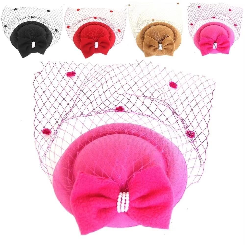 Nastri in Rete Cappello Vintage da Donna Fascia per Capelli Fascia in Feltro Fascinator Elegante Copricapo Matrimonio