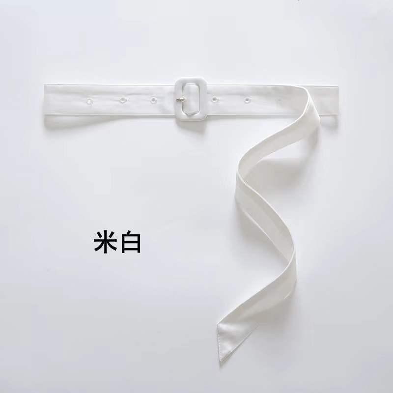 Elegant Women's Fabric Belt With Chiffon Decoration In Versatile Summer Dresses