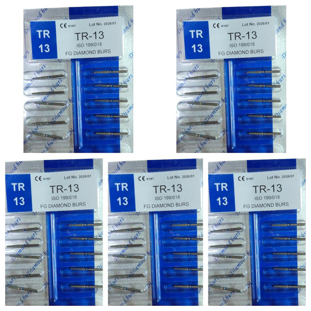 50pcs Dental High Speed Burs High Speed Handpiece Turbine Diamond Burs Diamond Polishing Tooth Preparation Dentist Material