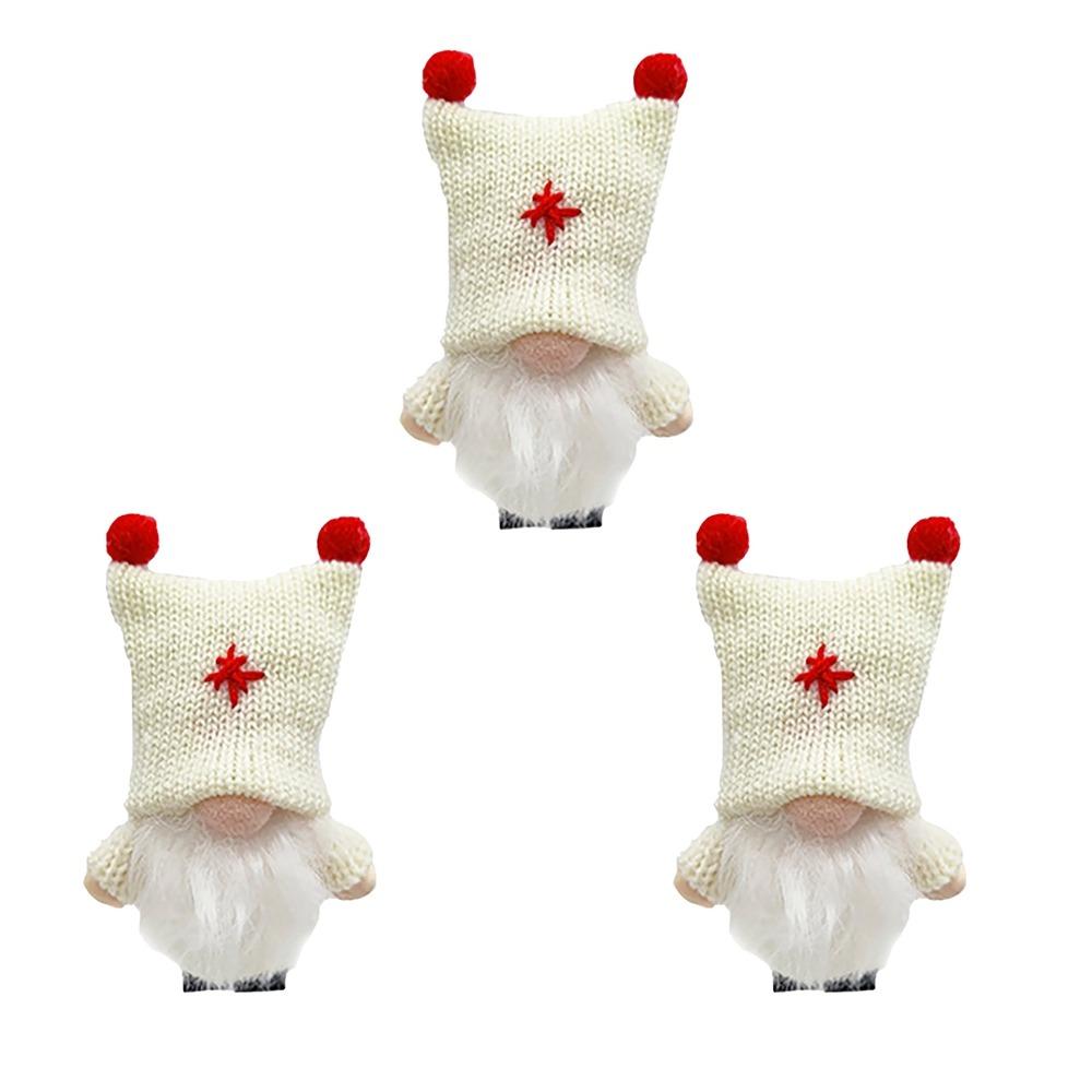 3 Pcs Mini Christmas Gnome Pendant Soft Elf Gnome Figurine Faceless Rudolph Pendant  Home Decor