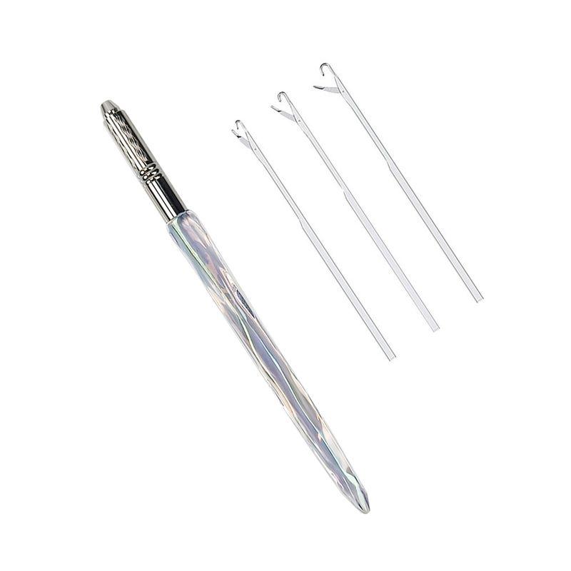 

Feather Crochet Hook for Hair Hook Hair Band Tongue Needle for Hairdressing Physical Hair Extension Inspiration Hair Extension Wig Needle Crystal Rod (with three needles)