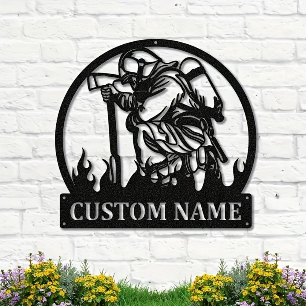 Firefighter Metal Wall Art, Unique Indoor Outdoor Decor, Gift for Firefighters