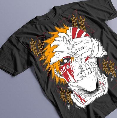 Bleach Ichigo Kurosaki T-shirt Striscia Manga Horror Anime Regalo Maglietta Tutte le Taglie