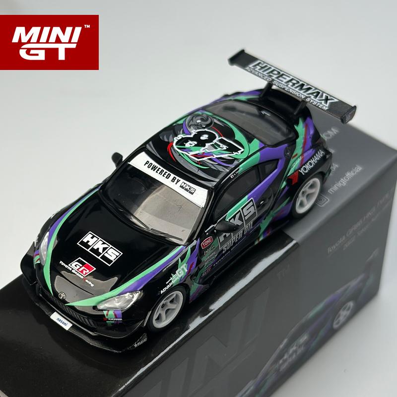 YVAZ6 MINIGT 1:64 Toyota GR86 HKS TYPE R 2022 Tokyo Auto Salon MGT Alloy Car Model 1005