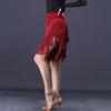 Falda de Danza Latina Salón de Baile Rumba Borlas Ropa de Baile Traje de Performance para Mujer Adulta