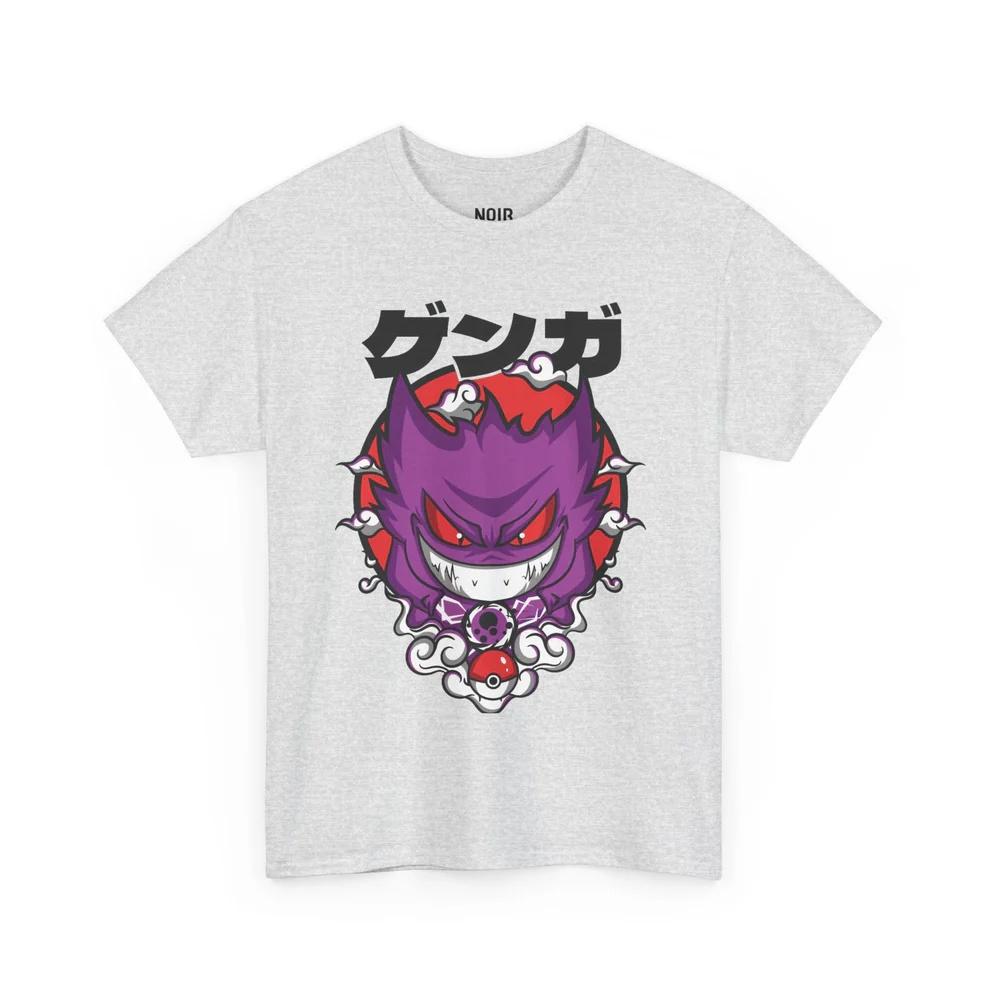 Pokémon Cursed Ghost Gengar Pure Cotton Tshirt for Men and Women Anime Style Fashion Comfortable Casual Short Sleeved Tshirt