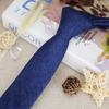 Adjustable Jean Fabric Tie Narrow Retro Cravat Simple Denim Men Necktie  Suit Accessories