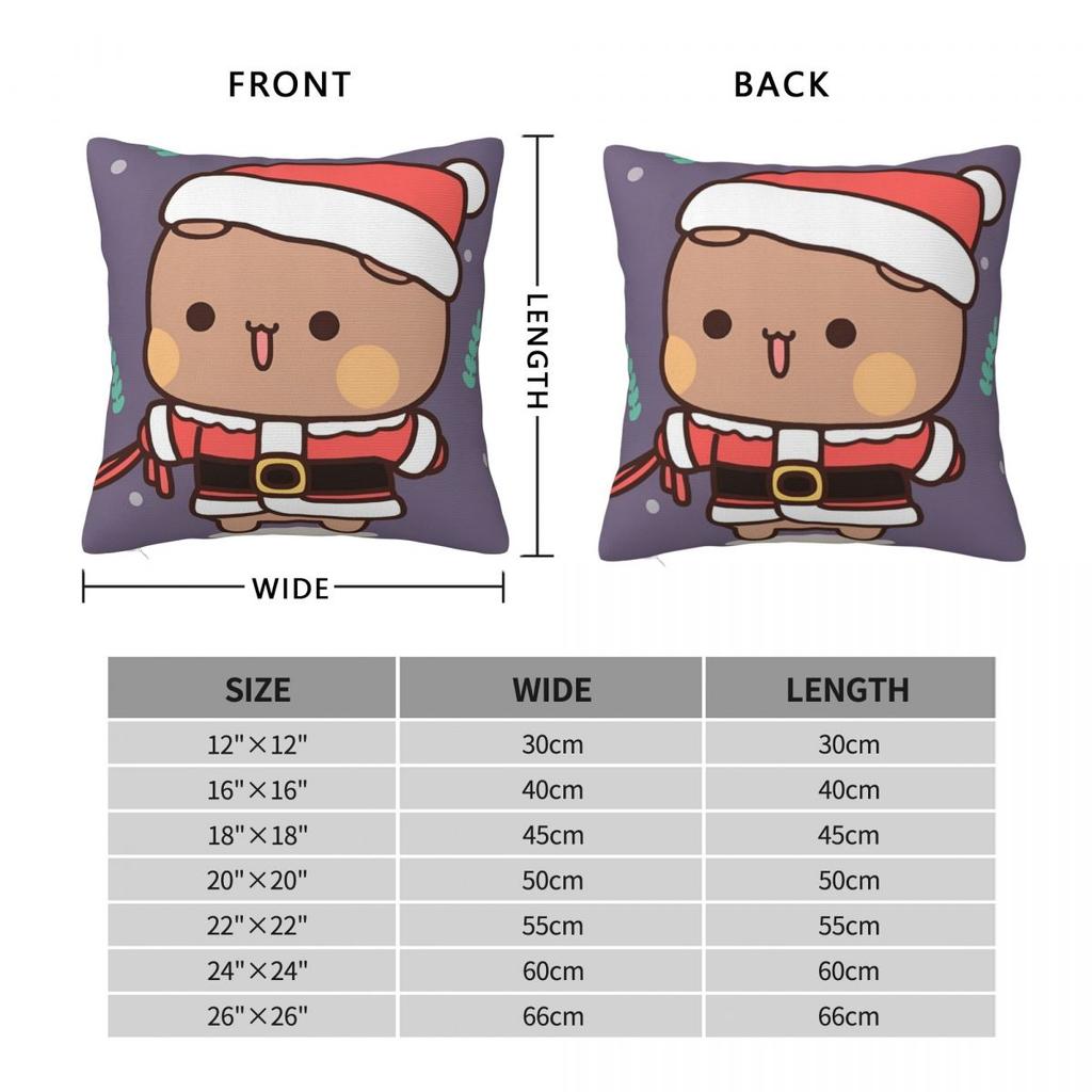 Dudu Bear And Bubu Panda Christmas Pillowcase Soft Polyester Cushion Cover Decoration Pillow Case Cover Chair Wholesale 45*45cm