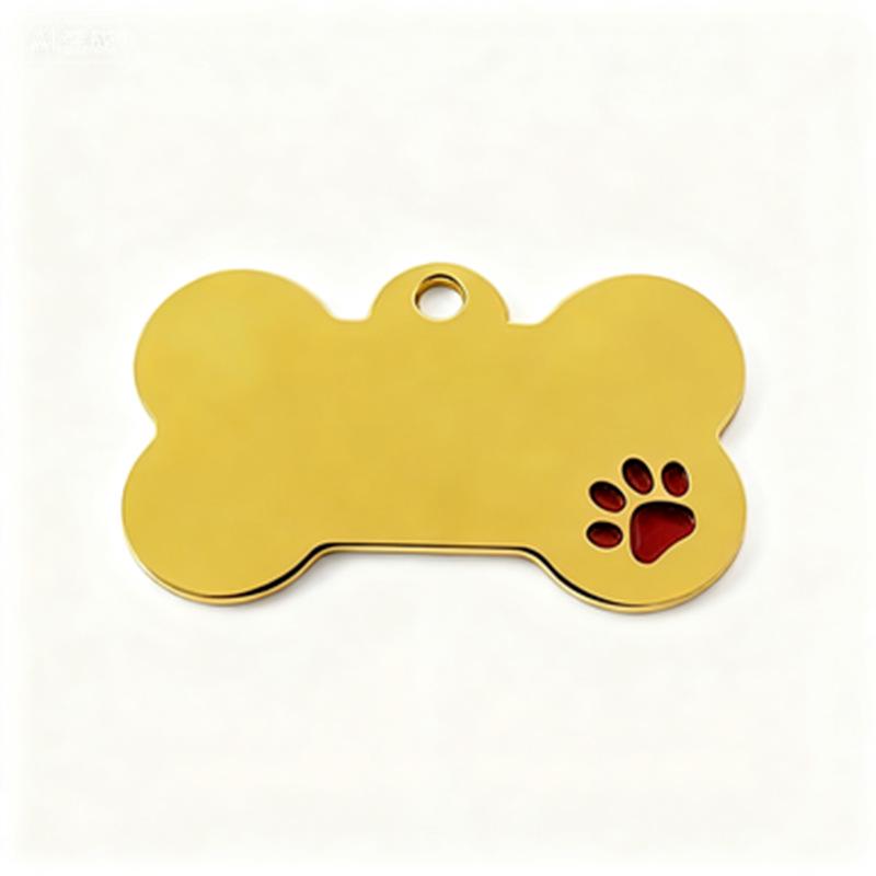 Zinc Alloy Pet ID Tag: Engravable Bone-Shaped Nameplate for Dogs & Cats