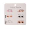 YANG&RH Fashion OL Pearl Heart-shaped Stud Earring Set E0111-1 Oil-Drip Metal Earrings Studs Niche and High-End