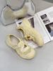 High-end fashion mesh thick-soled hollow little white shoes women's 2025 summer versatile casual board shoes Velcro light
