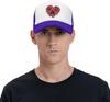 Love Heart Paw Print Trucker Hat Red Graphic Mesh Baseball Cap Adjustable Casual