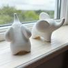 Mini Elephant Figurine, Minimalist 3D Printed Elephant Statue, Good Luck Elephant Collectible Ornament for Modern Home, Office Decor