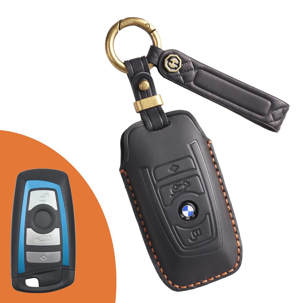 Handmade Leather Retro Key Cover for BMW 3 & 5 Series