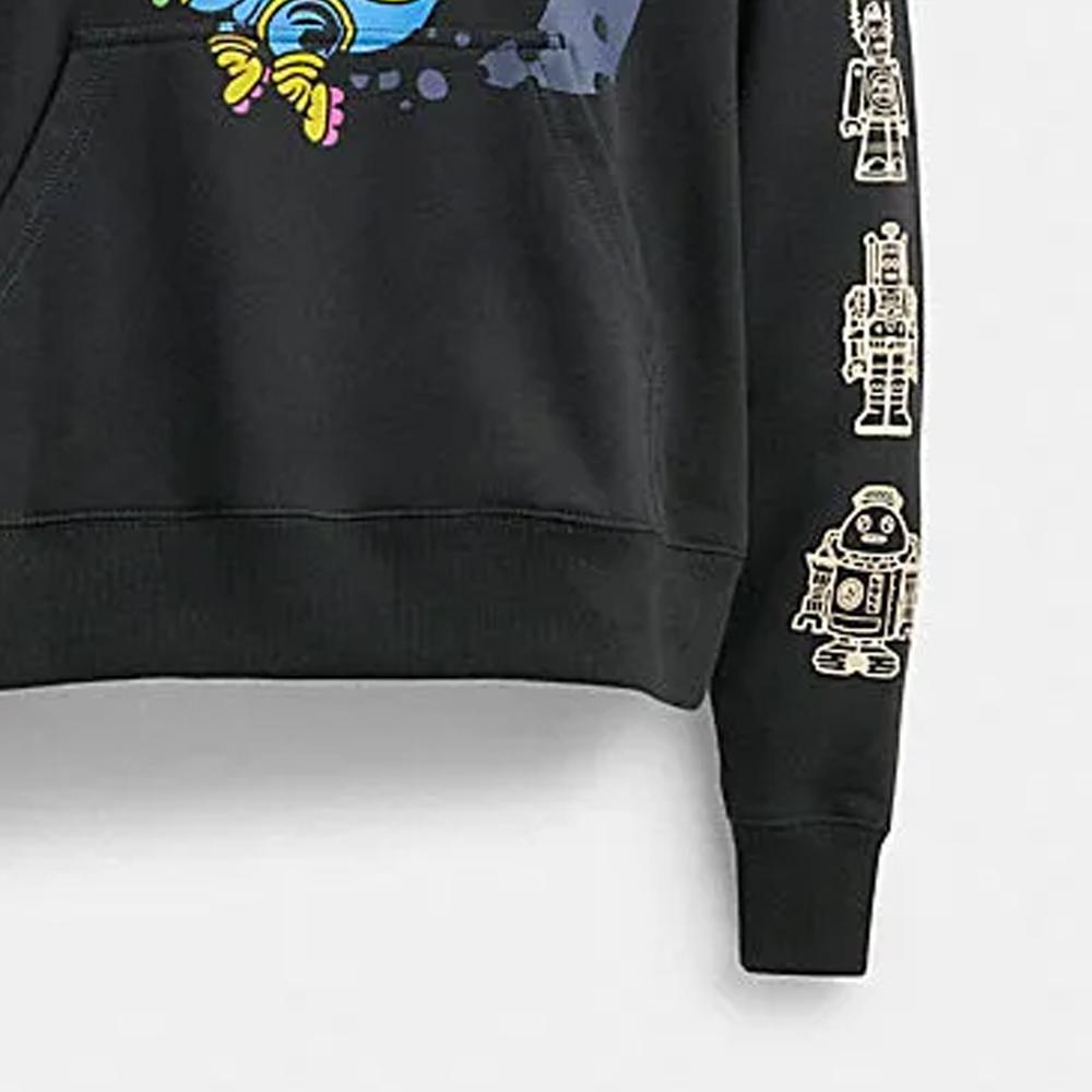 Coach Cosmic  FW23 Letter Pattern Printed Hoodie Unisex hoodies Black CN698-BLC