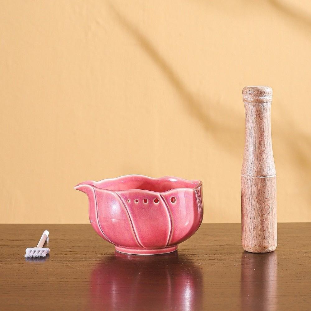 Multi-Purpose Design Food Grinder Tool Ceramic Material Garlic Grinding Bowl  Home Cooking