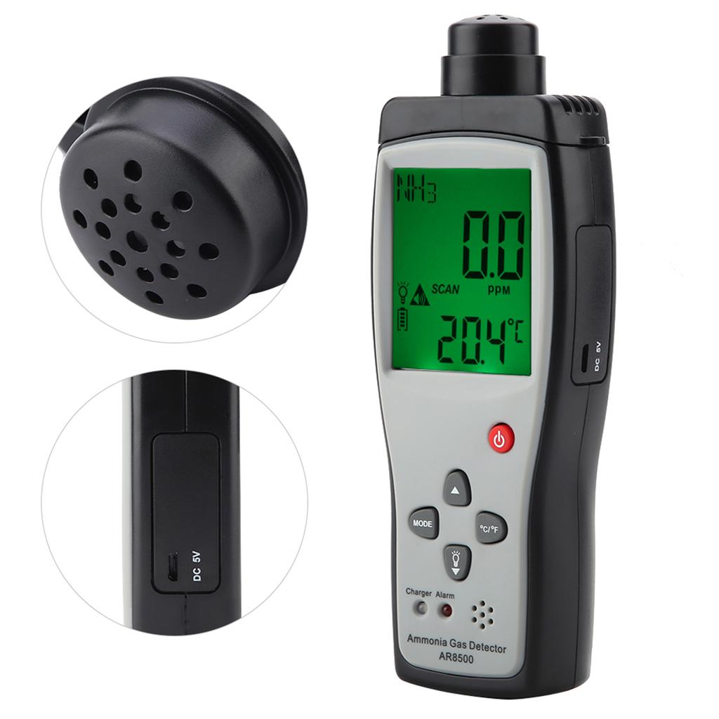 SMART SENSOR AR8500 Ammonia Detector Gas  3 Tester Monitor with Acoustic Optical Double Alarm 0‑100PPM 100-240V