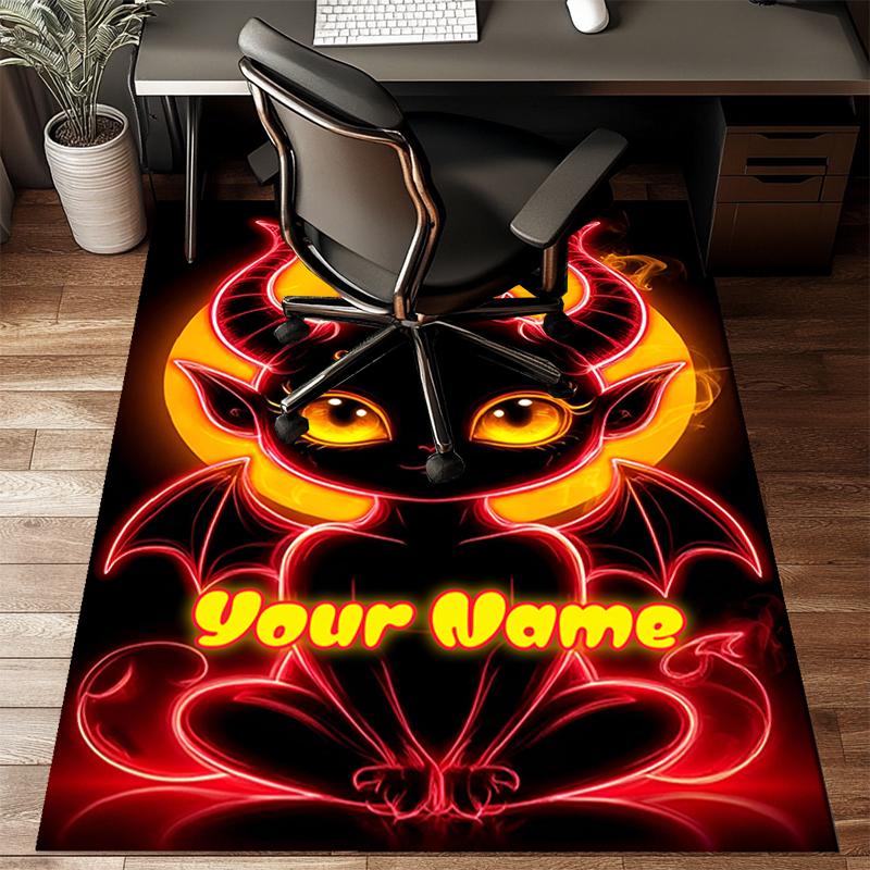 1PC Custom Name Devilish Neon Creature Theme Floor Mat Ideal for Living Room, Game Rooms, Office, Bedroom,Floor Mat Playful Design168