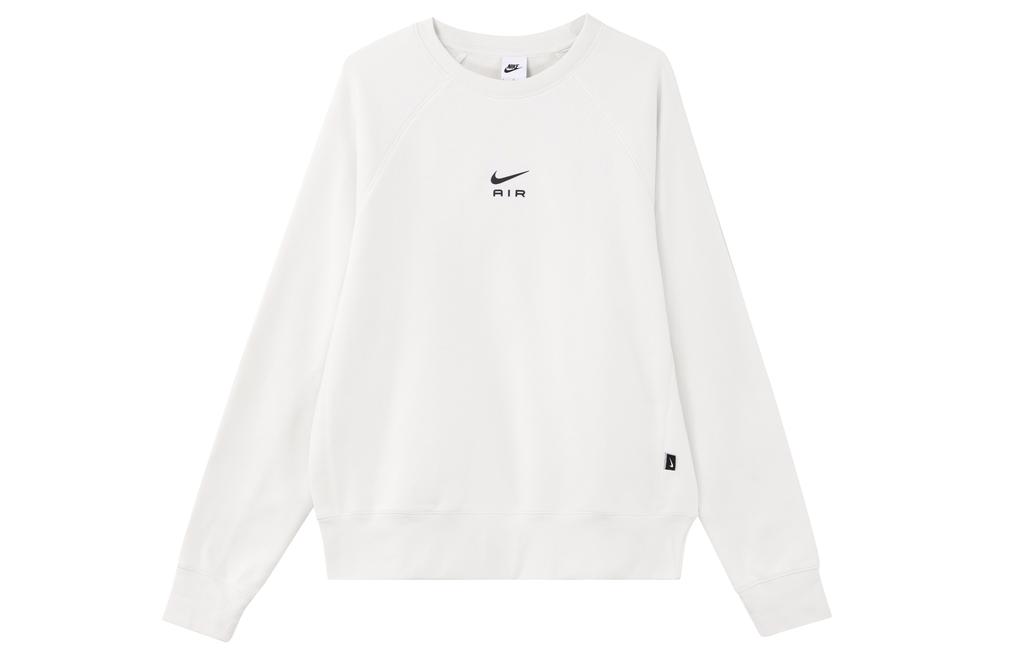 Nike Air Solid Color Crew Neck Fleece Lined Long Sleeved Casual Sweatshirt Men's Mountain Peak White FB7204-121