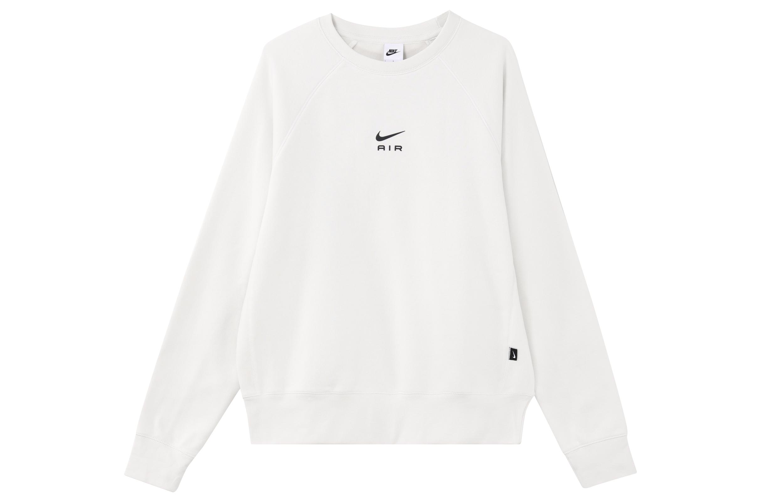 Nike Air Solid Color Crew Neck Fleece Lined Long Sleeved Casual Sweatshirt Men s Mountain Peak White FB7204-121 XL