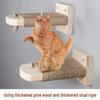 Wall-Mounted Solid Wood Cat Climbing Ladder: No Nails or Glue Needed, New Style Jump Platform and Cage