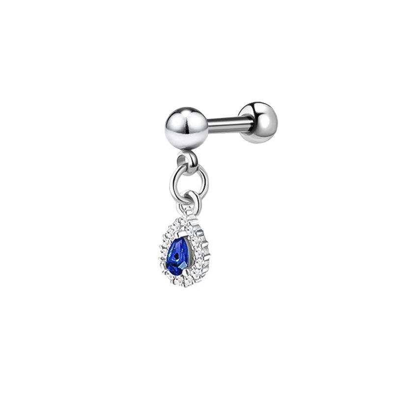 Edelstahl Zirkonia Hantel Knorpelohrringe mit Teufelsteckern, Auf Lager