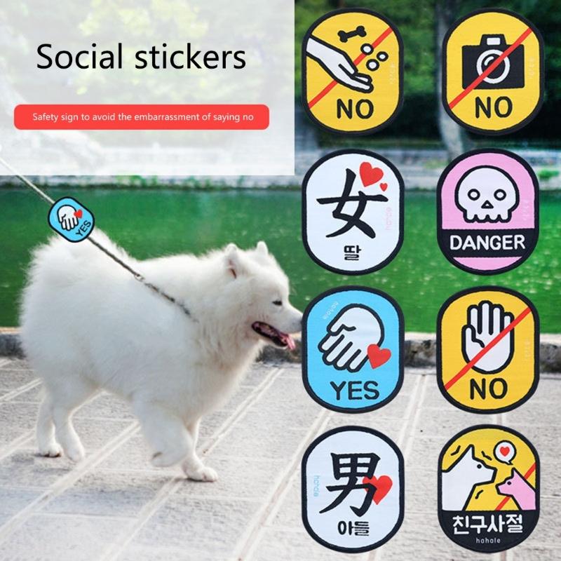 Outdoor Pet Dog Social Identity Stickers in Waterproof Fabric Essential for Dog Lover Belongings Showcases Your Careful