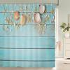 Blue Ocean Beach Shell Starfish Shower Curtains Bathroom Curtains Waterproof Polyester Bath Curtain With 12 Hooks Shower Curtain