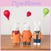 Modern Minimalist Wooden Bunny Decor With Balloon Figurine For Home Office And Gift Giving