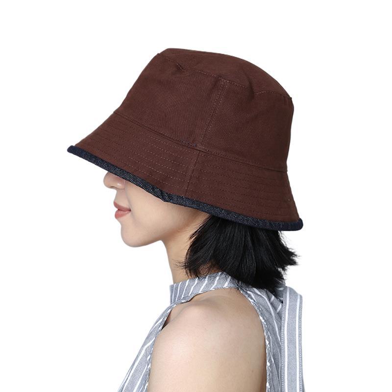 Double-sided Can Wear New Cowboy Hat Bucket Hat Autumn and Winter Women's Outdoor Sunscreen Hat Big Head Circumference Sunshade Basin Hat