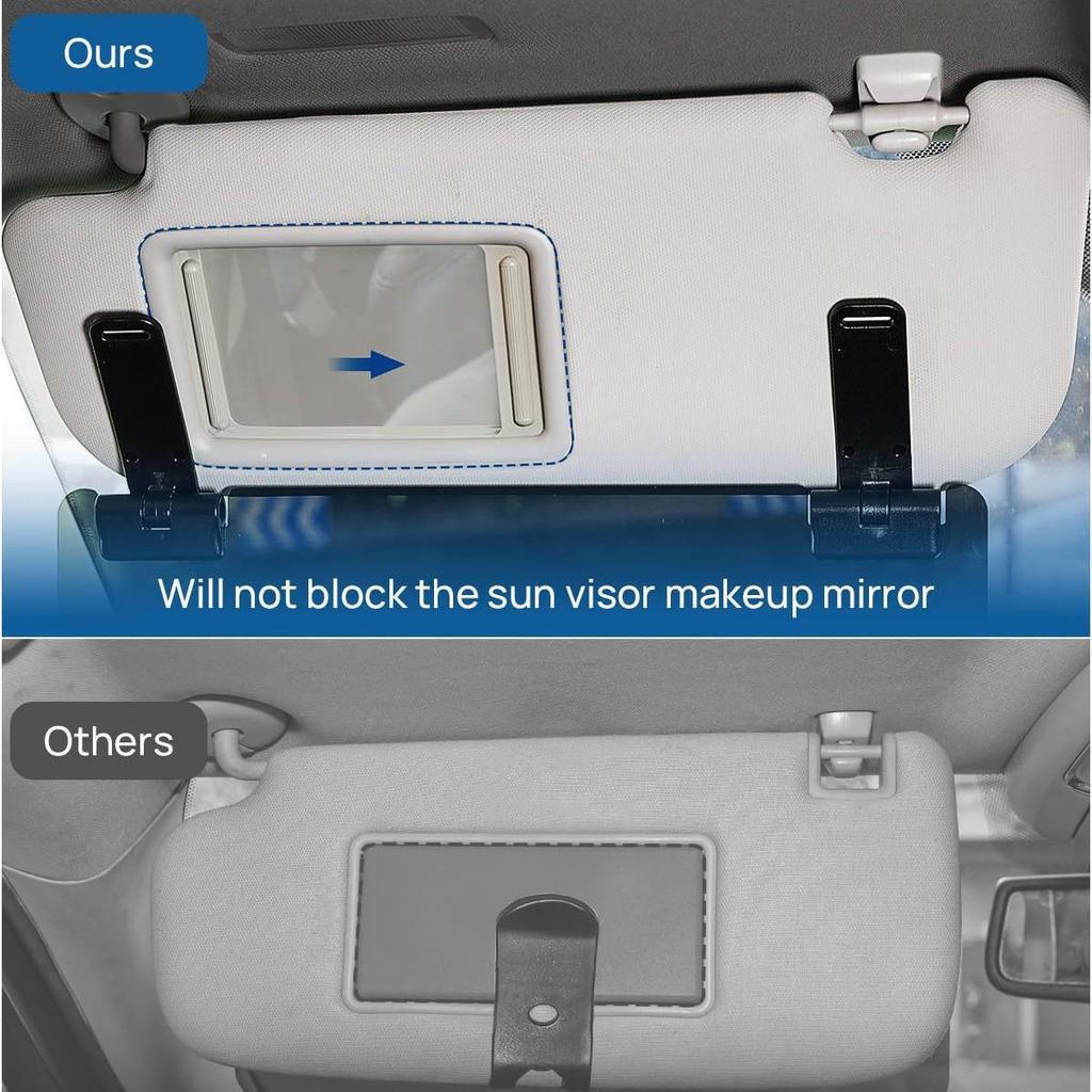 Universal Adjustable Car Sun Visor Extender with Double Clips