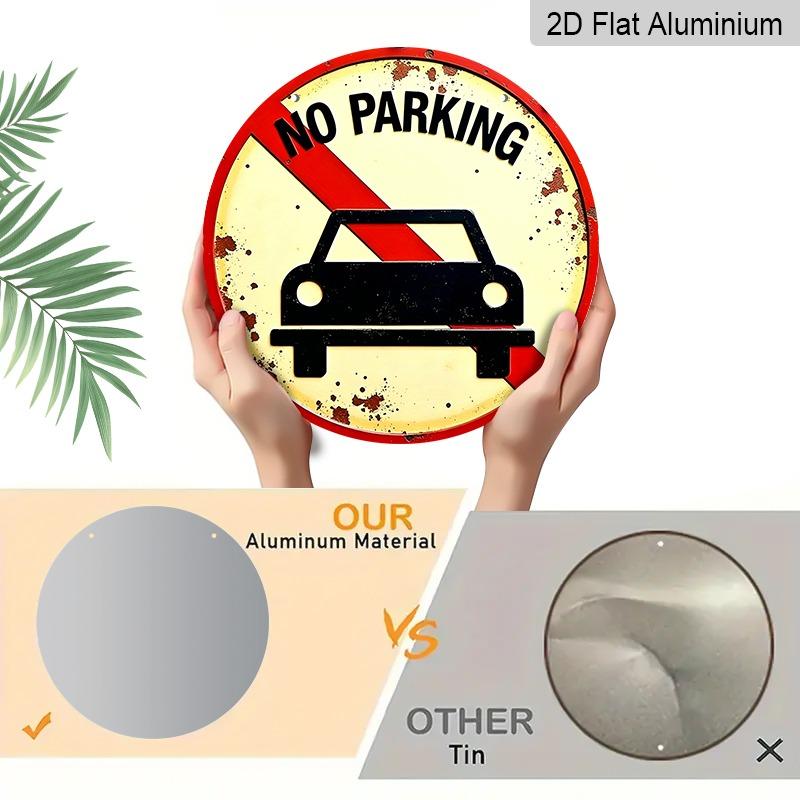2D Flat, Retro-style, High-end Round Aluminum Wall Decoration, Available in Various Sizes. No Parking Allowed. Suitable for Indoor and Outdoor