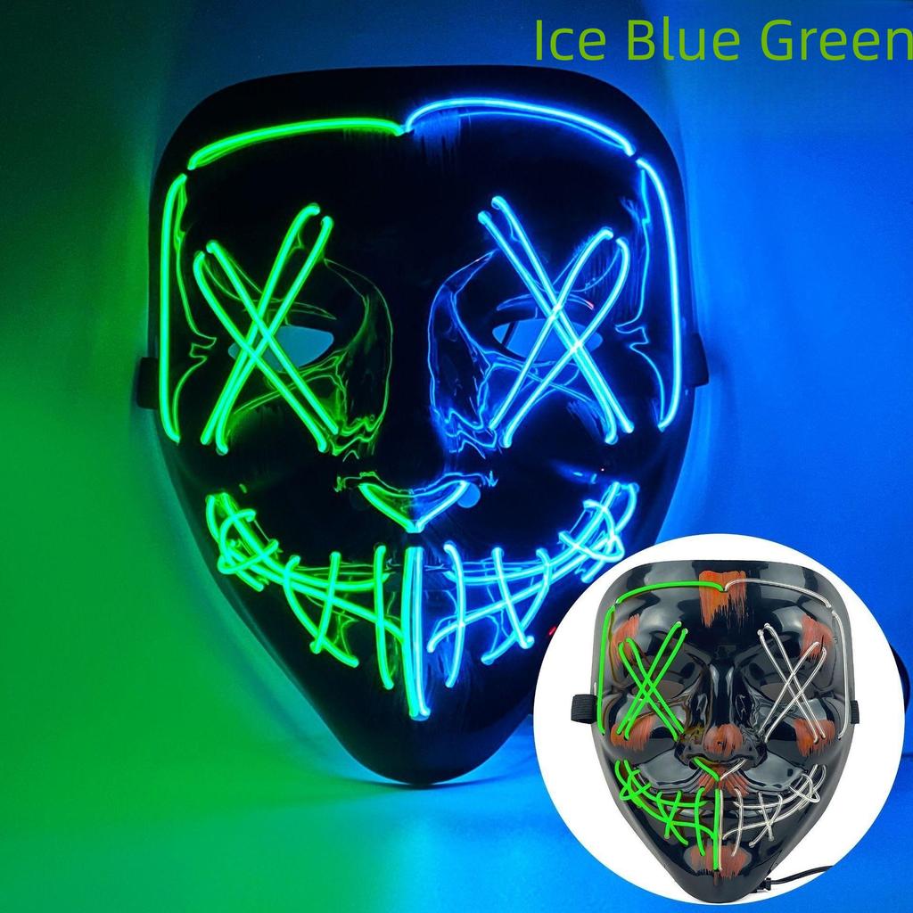 Halloween Neon Led Purge Mask Masque Masquerade Party Masks Light Grow In the Dark Horror Mask Glowing Masker