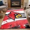 Fierce Red Cardinal Head Design Patterned Carpet, Non Slip Mat Suitable for Living Room and Bedroom Sofas